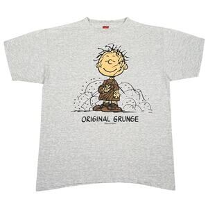 Vintage Charlie Brown Original Grunge T-Shirt Peanuts Logotel Made in USA XL
